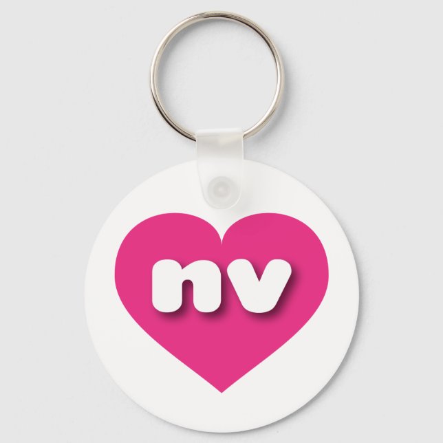 Nevada hot pink heart - I love nv Key Ring (Front)