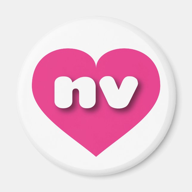 Nevada hot pink heart - I love nv Magnet (Front)