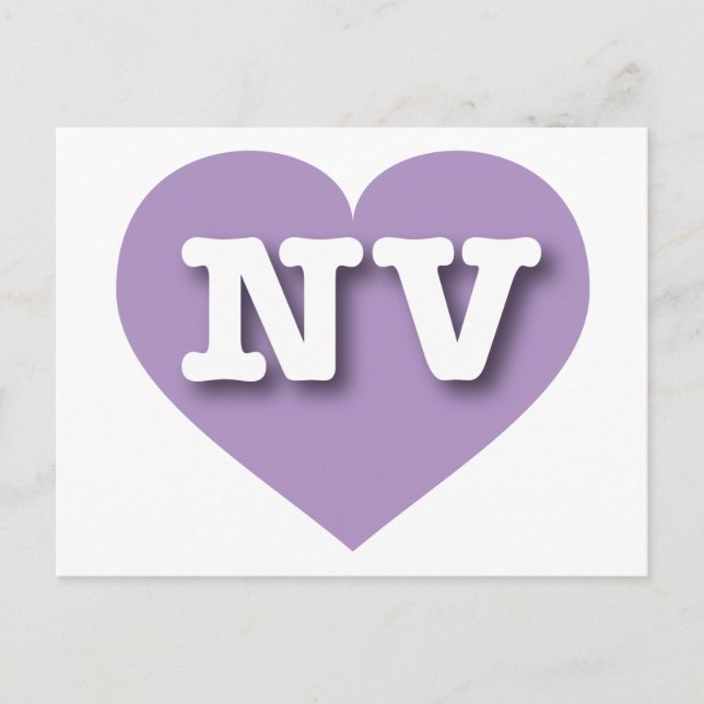 Nevada Lavender Heart - I love NV Postcard (Front)