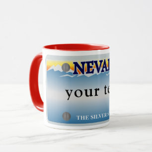 Nevada license plate mug