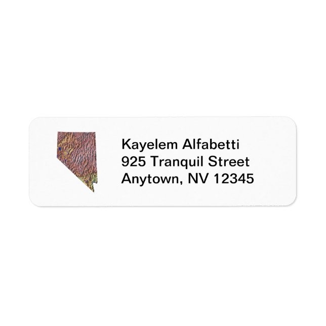 Nevada Map Return Address Label (Front)