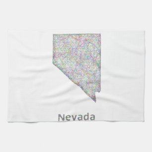 Nevada map tea towel