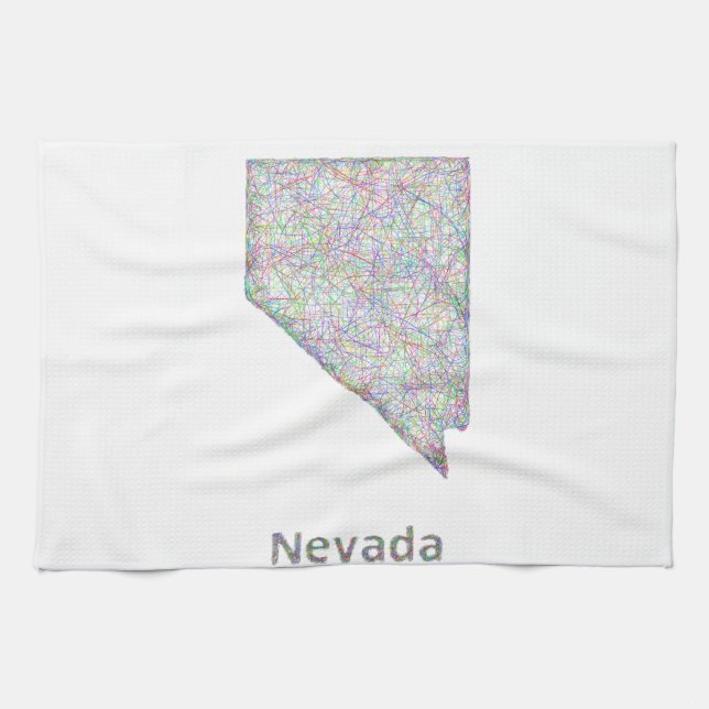 Nevada map tea towel (Horizontal)