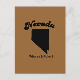 Nevada Motto - Whores and Poker Postcard