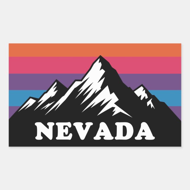 Nevada Mountain Sunset Retro Sticker (Front)