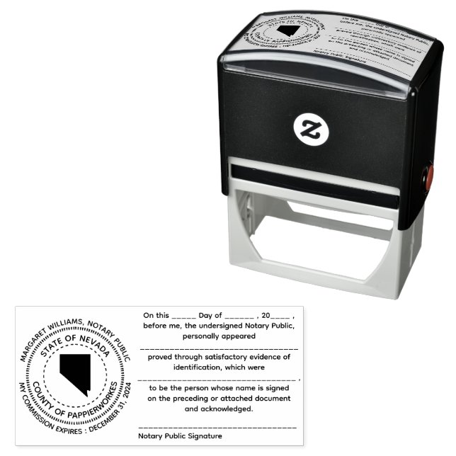 Nevada Notary Public Acknowledgement Stamp (In Situ)
