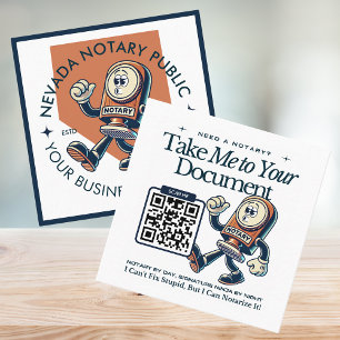 Nevada Notary Public with QR Code Fun Professional Square Business Card