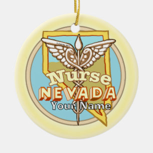 Nevada Nurse Caduceus Ornament
