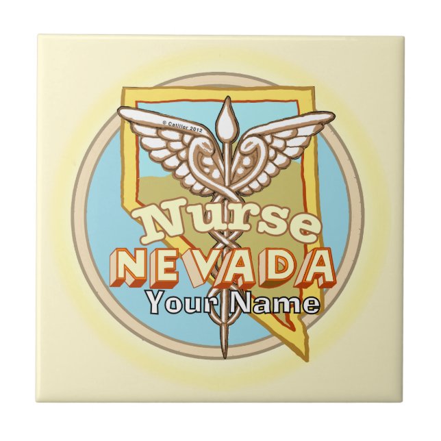 Nevada Nurse Caduceus Tile (Front)