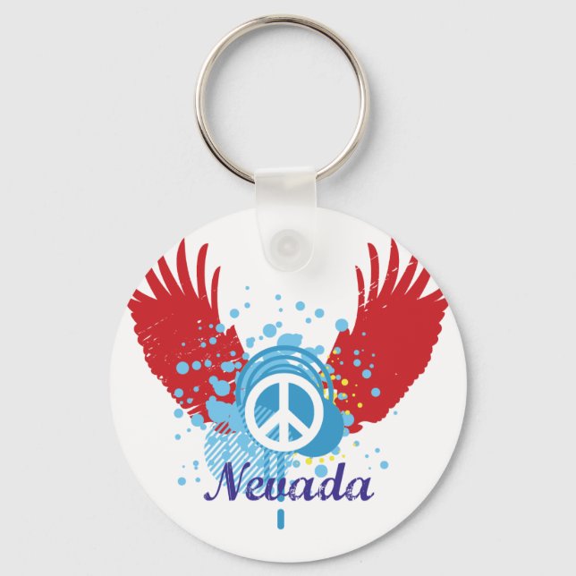 Nevada Peace Sign Key Ring (Front)