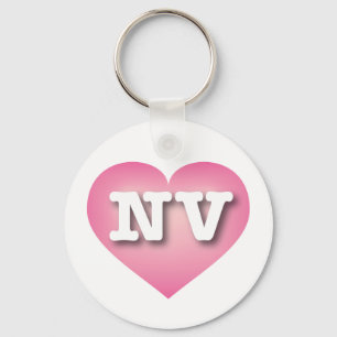 Nevada Pink Fade Heart - I love NV Key Ring