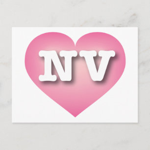 Nevada Pink Fade Heart - I love NV Postcard
