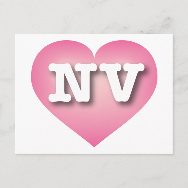 Nevada Pink Fade Heart - I love NV Postcard (Front)