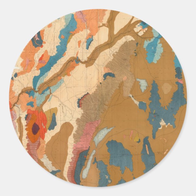 Nevada Plateau Geological Classic Round Sticker (Front)