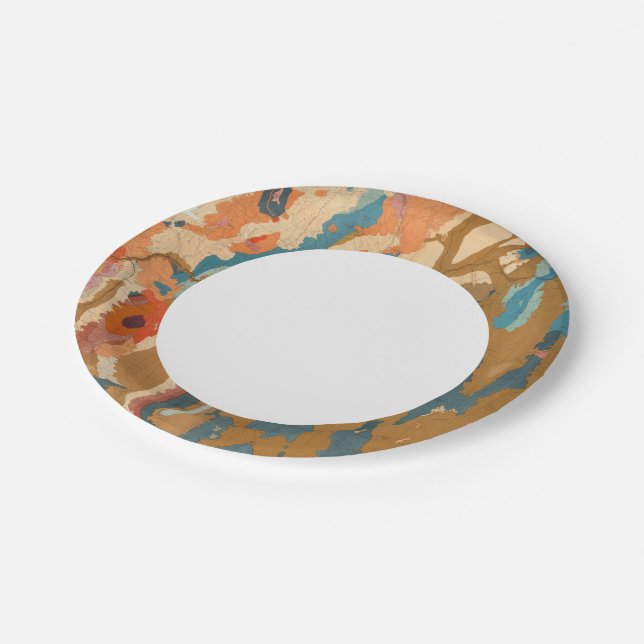 Nevada Plateau Geological Paper Plate (Angled)