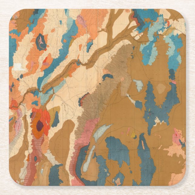 Nevada Plateau Geological Square Paper Coaster (Front)