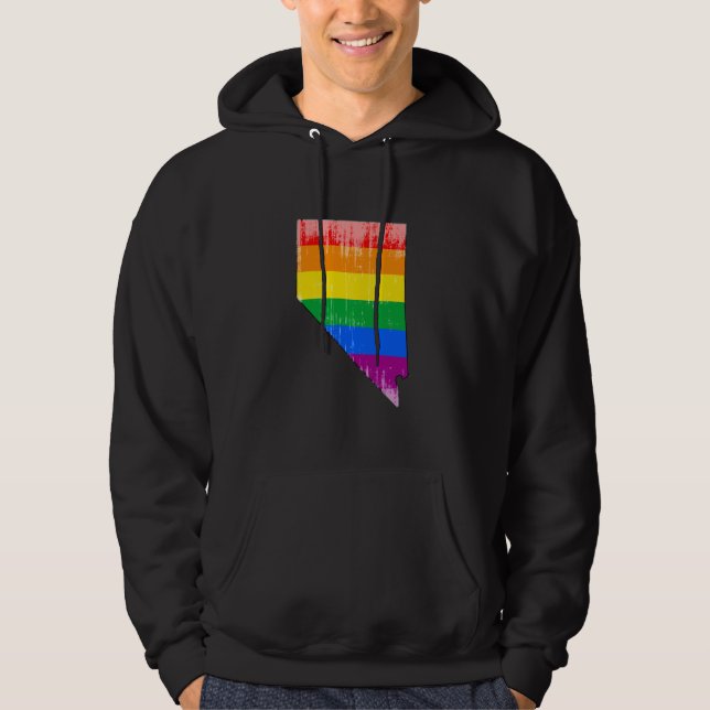 NEVADA PRIDE - DISTRESSED -.png Hoodie (Front)