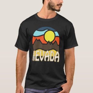 Nevada Retro Mountain Sunset Outdoor Vanlife Explo T-Shirt