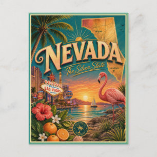 Nevada Retro Travel Souvenir Postcard