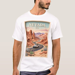 Nevada Road Trip Valley of Fire Vintage 3D Texture T-Shirt