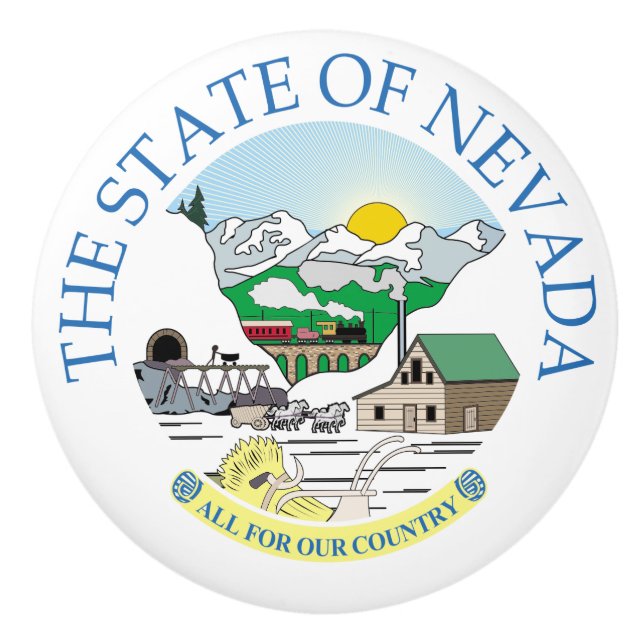 Nevada sign ceramic knob (Front)