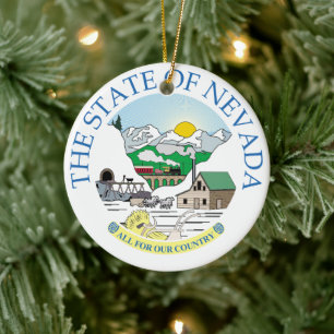 Nevada sign ceramic tree decoration