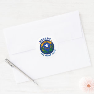 NEVADA SILVER STATE FLAG CLASSIC ROUND STICKER