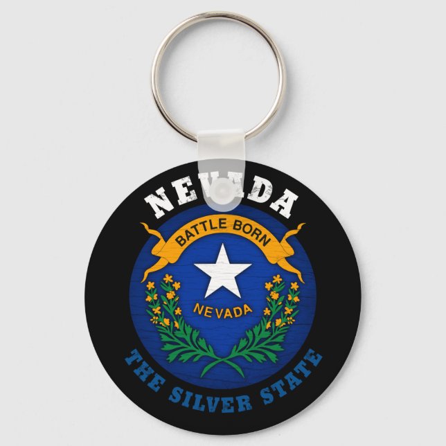 NEVADA SILVER STATE FLAG KEY RING (Front)