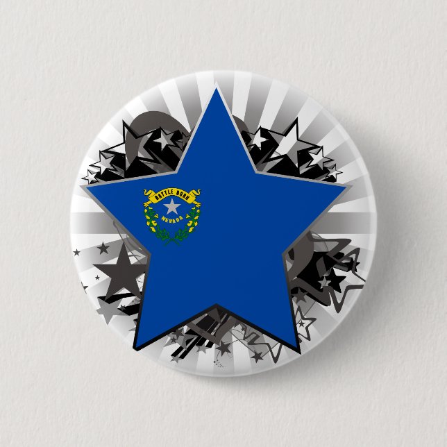 Nevada Star 6 Cm Round Badge (Front)