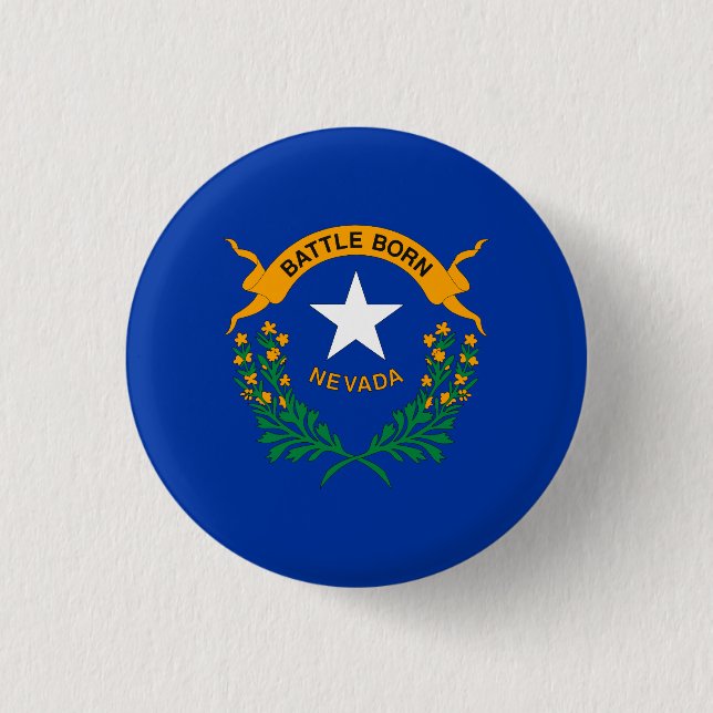 Nevada State Flag 3 Cm Round Badge (Front)