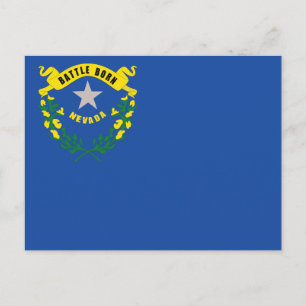 Nevada State Flag Battle Born Postcard