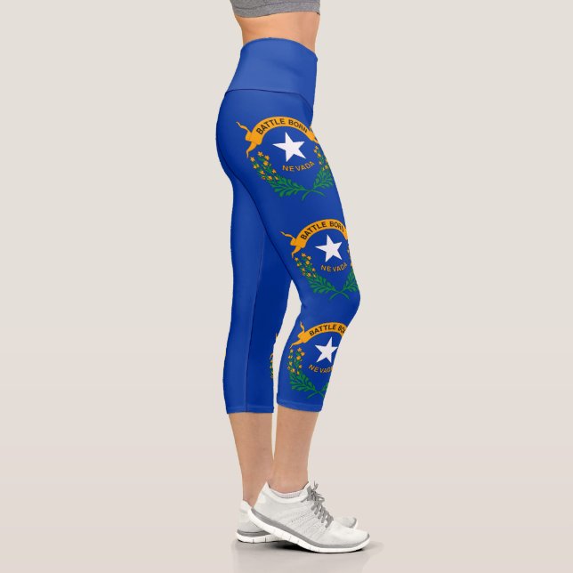 Nevada State Flag Capri Leggings (Right)