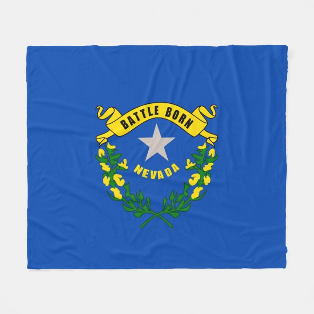 Nevada State Flag Design Fleece Blanket (Front (Horizontal))