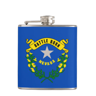 Nevada State Flag Design Hip Flask