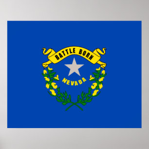 Nevada State Flag Design Poster