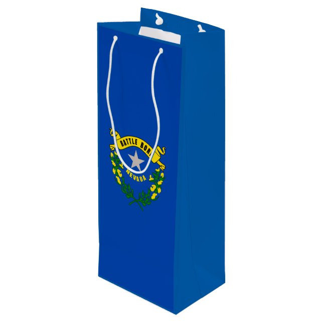 Nevada State Flag Design Wine Gift Bag (Back Angled)