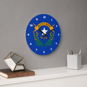 NEVADA STATE FLAG ROUND CLOCK