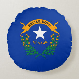 Nevada State Flag Round Cushion