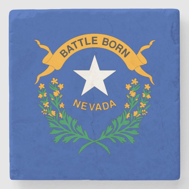 Nevada State Flag Stone Coaster (Front)