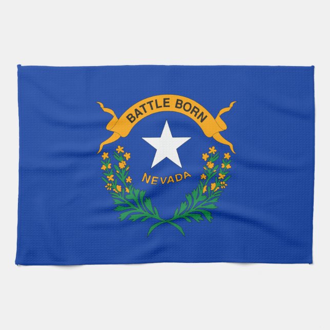 Nevada State Flag Tea Towel (Horizontal)