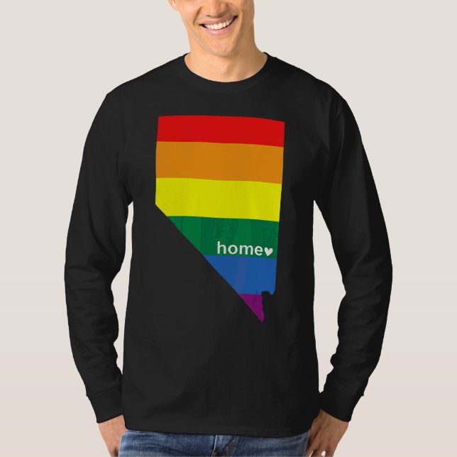 Nevada State Map Lgbt Pride Parades Ally T-Shirt (Front)