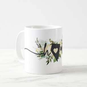 Nevada State Personalised Home City Rustic Floral Coffee Mug