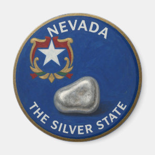 Nevada State Pride Silver Emblem ⛏️ Magnet
