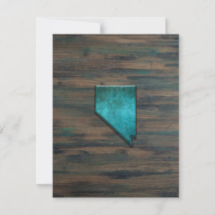 Nevada State Shape Teal Thank You Card