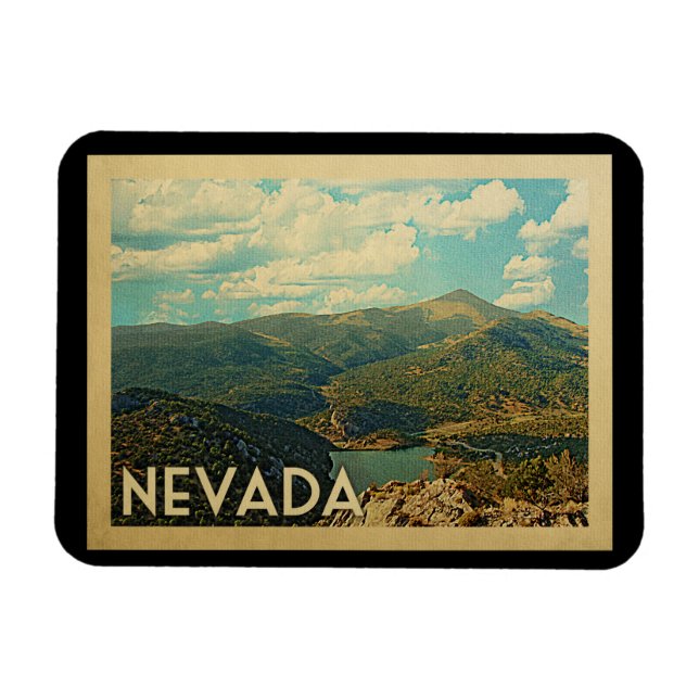 Nevada State Vintage Travel Magnet (Horizontal)