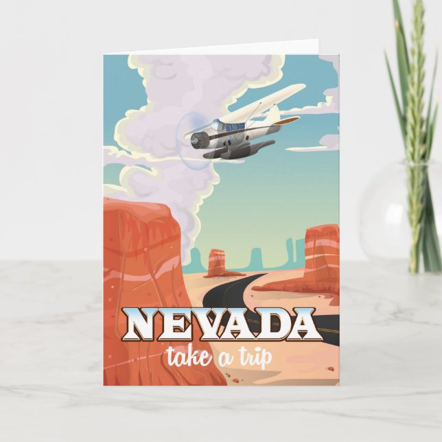 Nevada State vintage travel poster Holiday Card (Front)