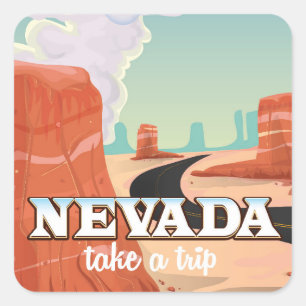 Nevada State vintage travel poster Square Sticker
