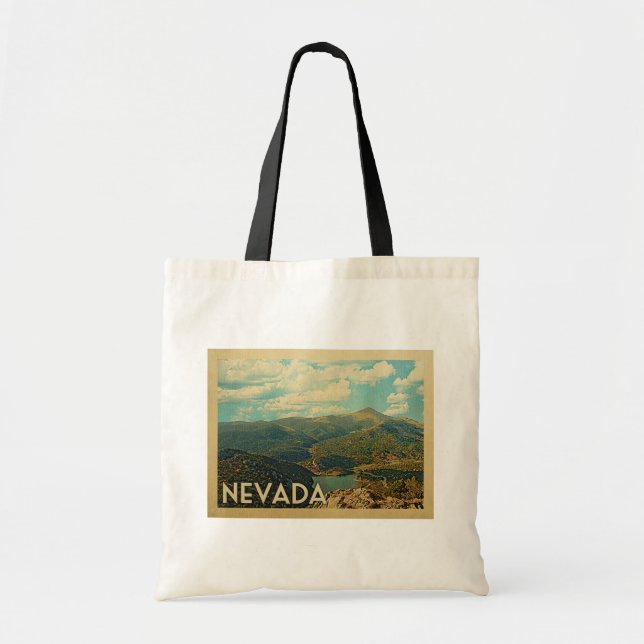 Nevada State Vintage Travel Tote Bag (Front)