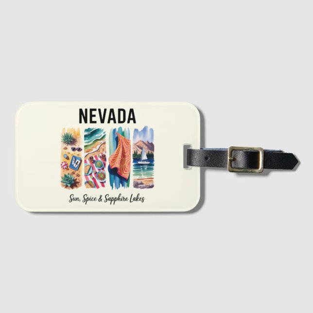 Nevada – Sun, Spice & Sapphire Lakes Luggage Tag (Front Horizontal)