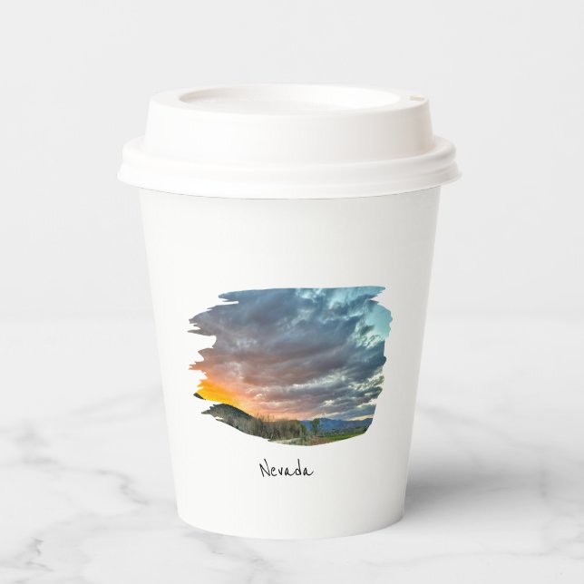 Nevada Sunset Paper Cups (Front)